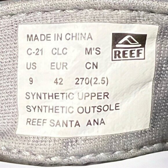 🌻 NEW w.Tags Reef Men's Grey Santa Ana Sandals Men's Size 9 - Picture 7 of 11